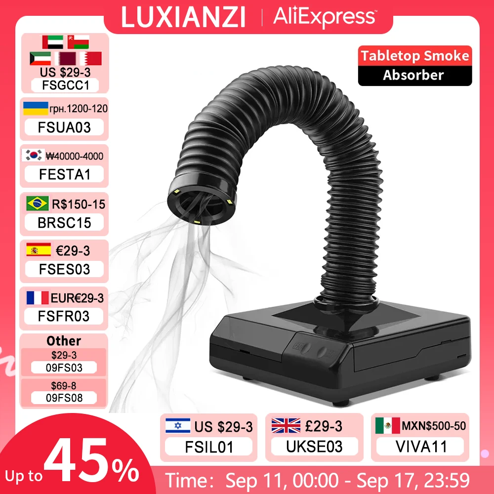 LUXIANZI-220V-Solder-iron-Tabletop-Smoke-Absorber-ESD-Fume-Extractor ...