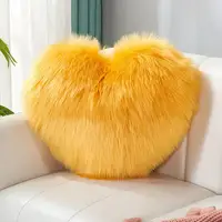 40cm PP Cotton Stuffed Heart Pillow Sofa Decorative Cushion Long Faux Fur Soft Sofa Pillow Cushion Gift Room Decorative Pillow 2