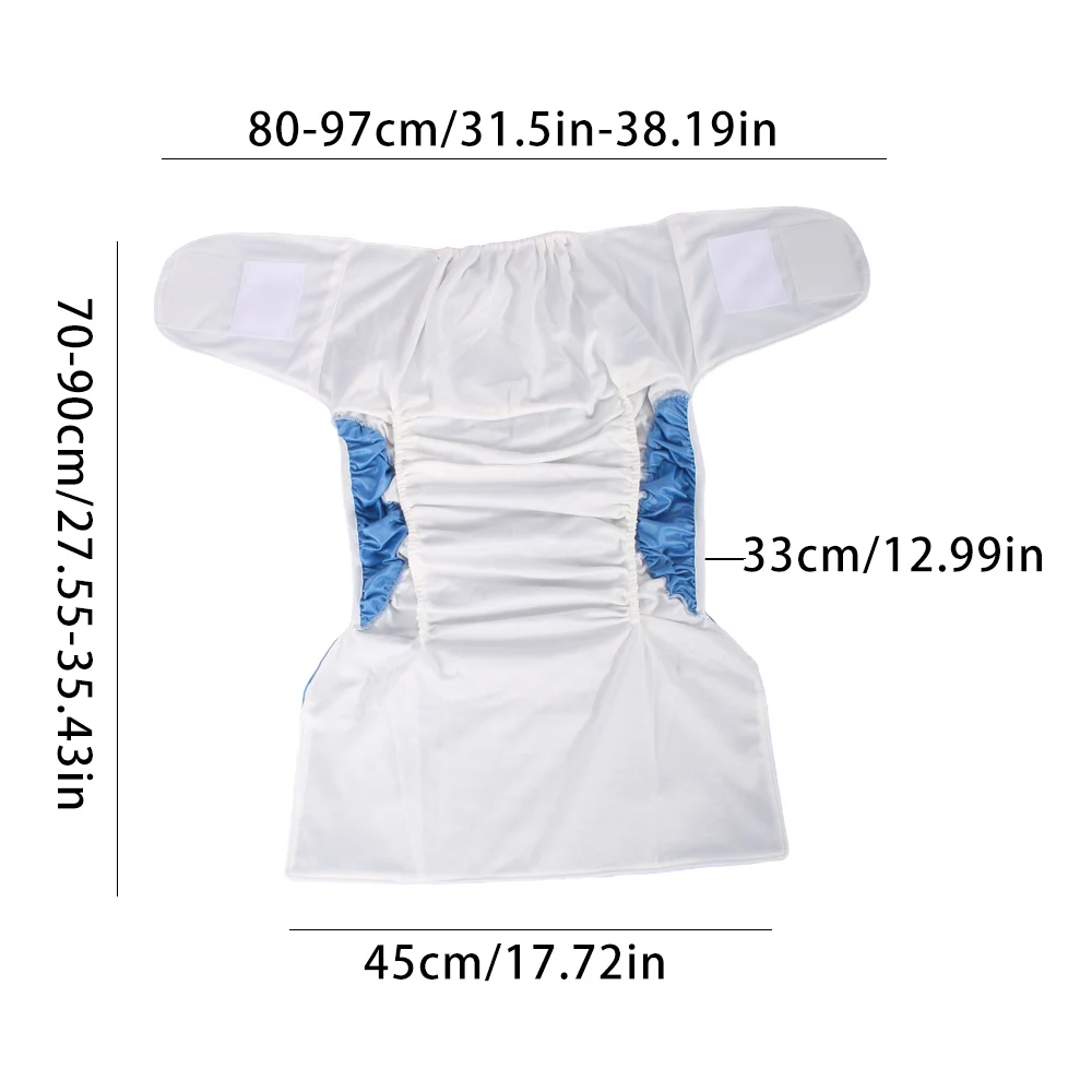 2PCS Adult Diapers Large Size Washable Cloth Diaper for Patients Elderly Reusable Incontinence Underwear Pants