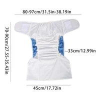 2PCS Adult Diapers Large Size Washable Cloth Diaper Patients Elderly Reusable Incontinence Underwear Pants with Insert to Choose 2