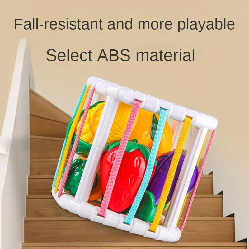 2 in 1 Montessori Baby Toys Cut Fruit Sensory Development Learning Educational Toy Colorful Block Sorting Game for Babies Infant