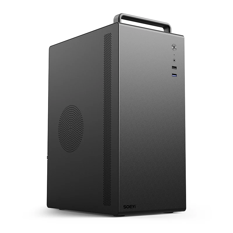 MATX Desktop Computer Gaming Case 0.6mm Thicken Shell Fan Cooling ITX Metal Chassis