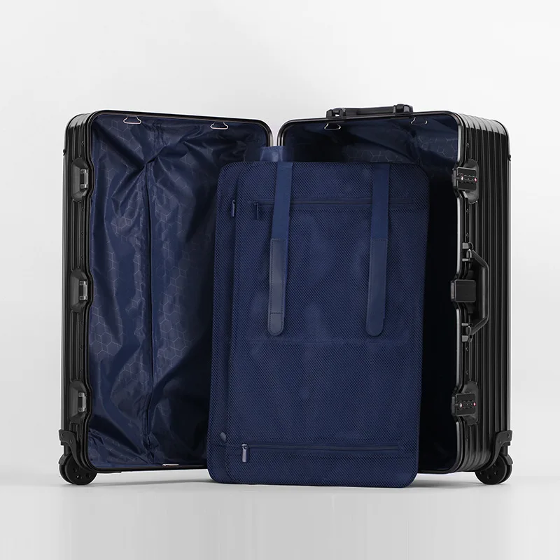 PLUENLI Fashion All-Aluminum Magnesium Alloy Trolley Case Universal Wheel Luggage Men's and Women's Password Boarding Travel
