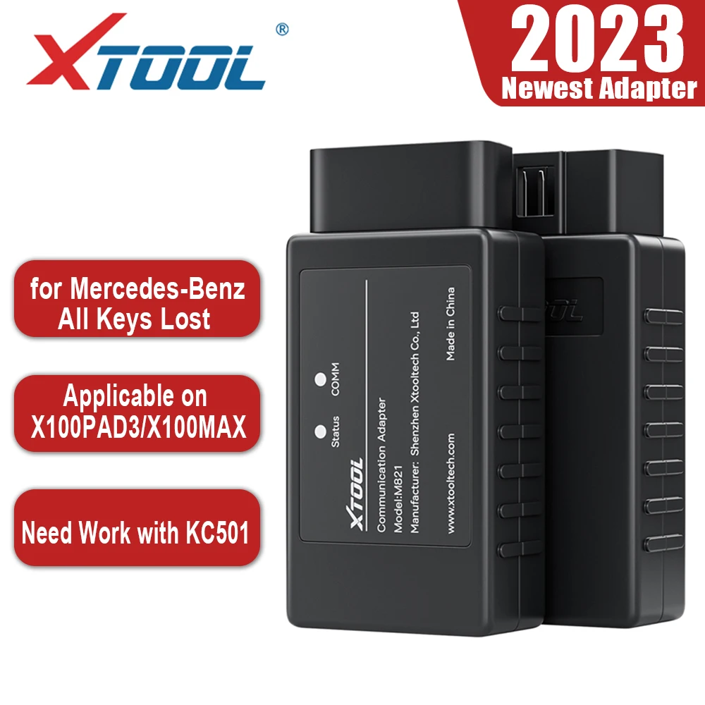 

XTOOL Newest M821 Adapter for Mercedes-Benz All Key Lost Need Work with Key Programmer KC501, Applicable on X100 Pad3 / X100 Max