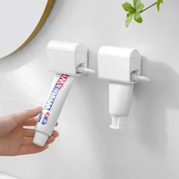Wall-mounted Toothpaste Squeezer Bathroom Accessories Toothpaste Dispenser Holder Self-adhesion Waterproof Toothbrush Organizer 1