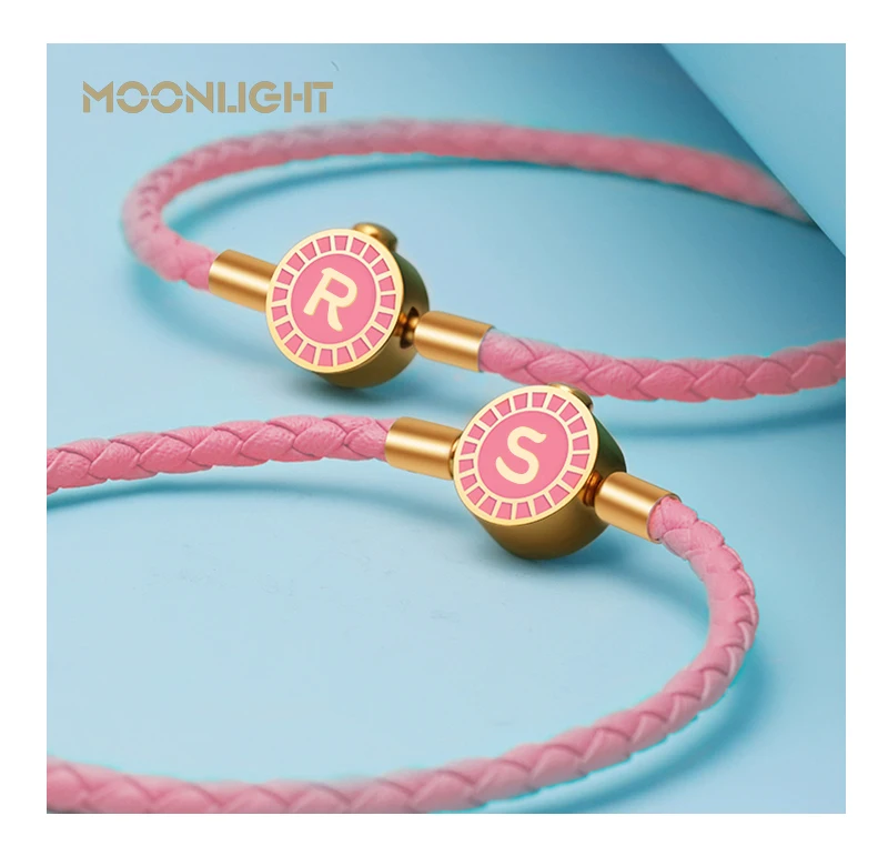 Classic A-Z Initial Letters Bracelets For Women Stainless Steel Genuine Braided Leather Bracelet Couple Birthday Jewelry Gifts