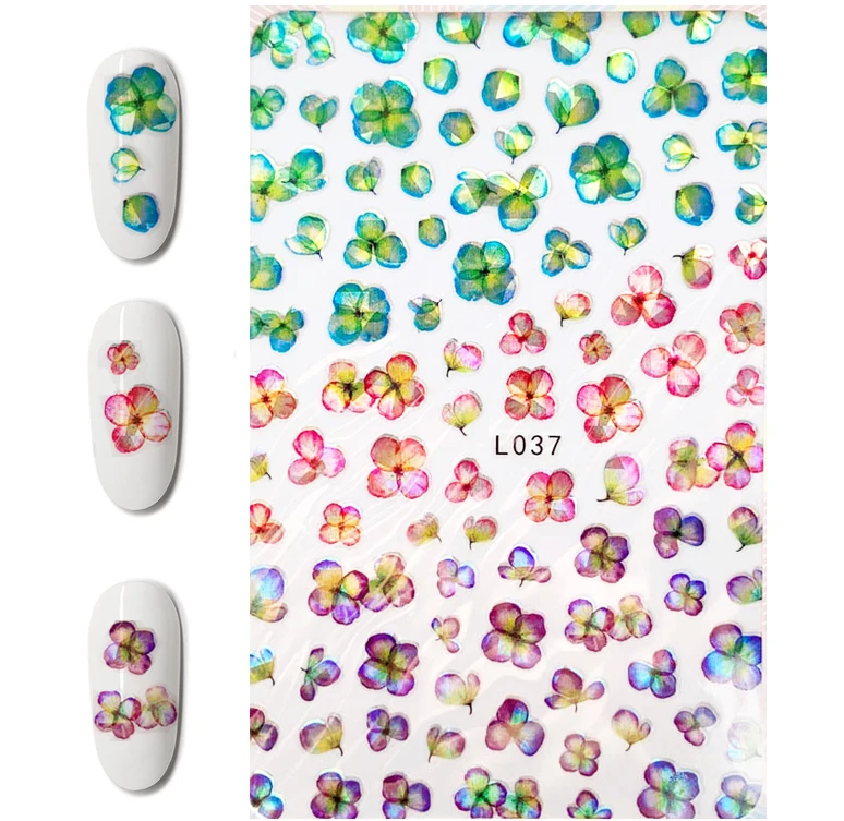 

3D Nail Sticker Art Lucky Four-Leaf Clover Flash Laser Sliders Nails Decals Decorations Stickers For Manicure Accessories