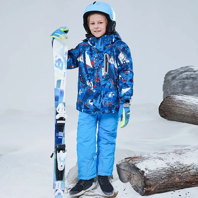 Children clothing Set Thermal Ski Suit Waterproof Pants Jacket Boy Girl Winter Sports Windproof 2pcs