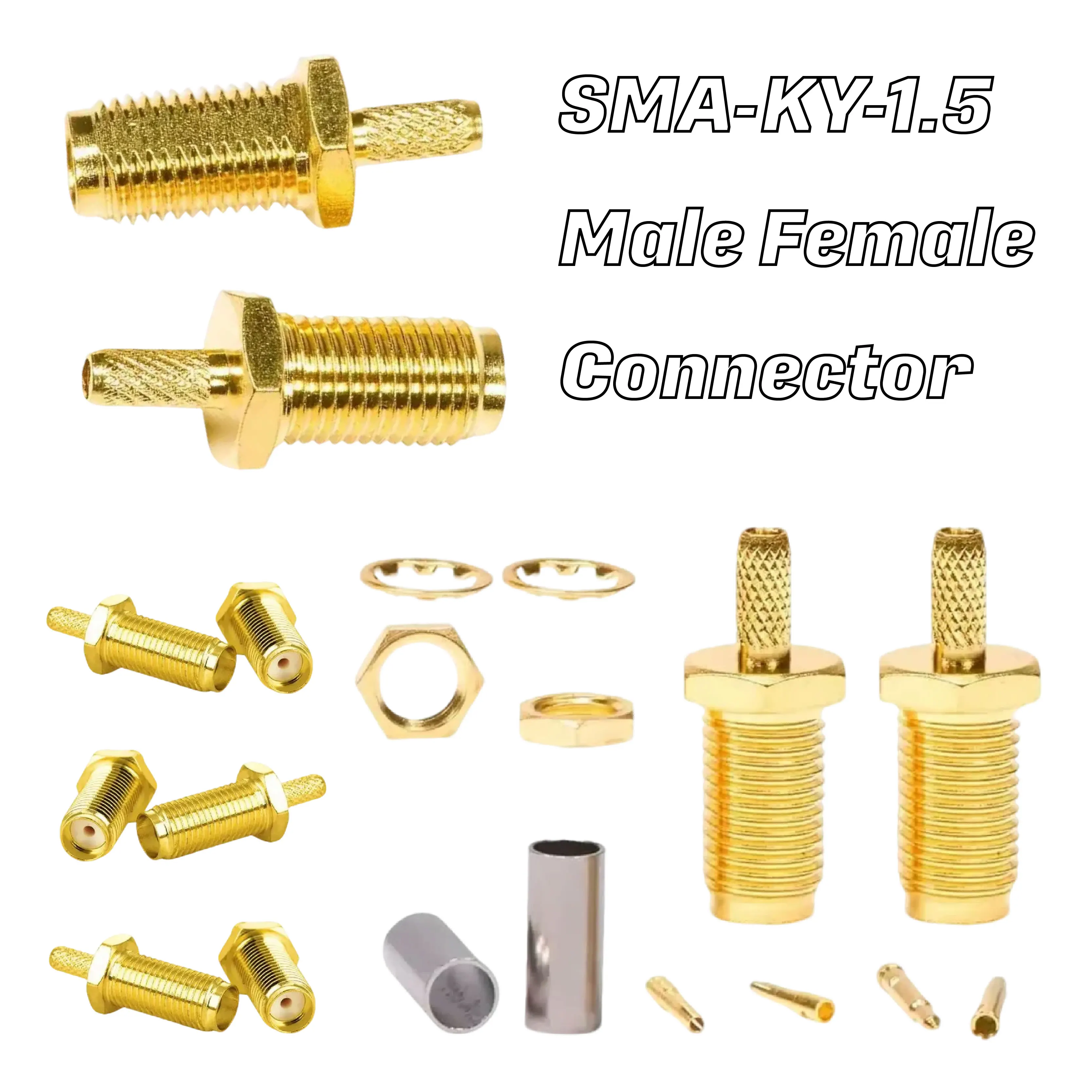 Connector Adapter Jack Male Female SMA-KY-1.5 RF Coaxial for RG174 RG178 RG316 Cable Connector Adapter Jack Male Female SMA-KY-1.5 RF Coaxial for RG174 RG178 RG316 Cable