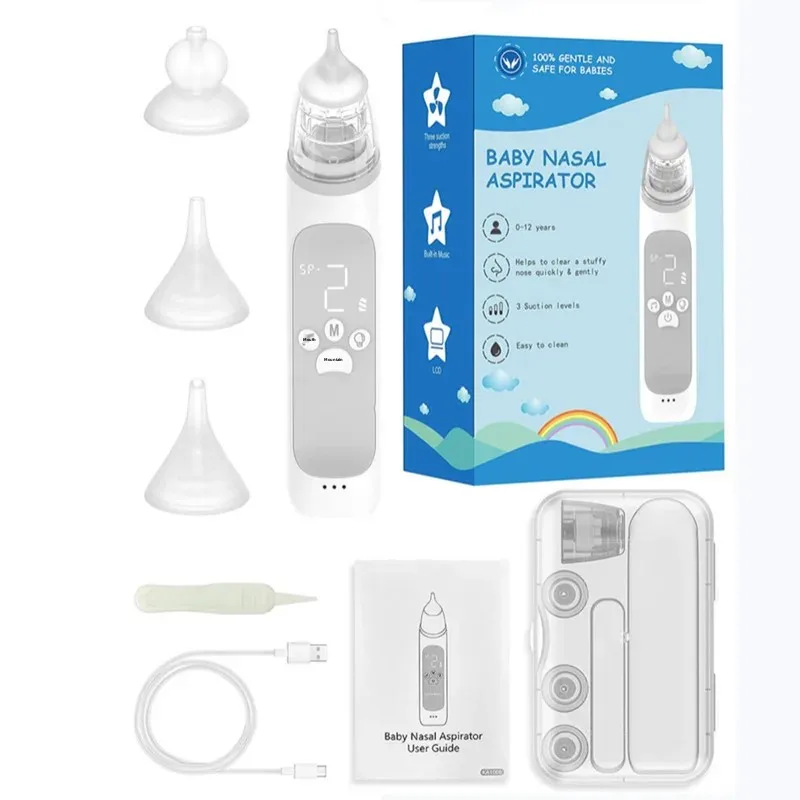 Electric Colorful Music Baby Nasal Aspirator Infant Snot Cleaner Nasal Mucus Absorber Child Care Accessories from Mainland China