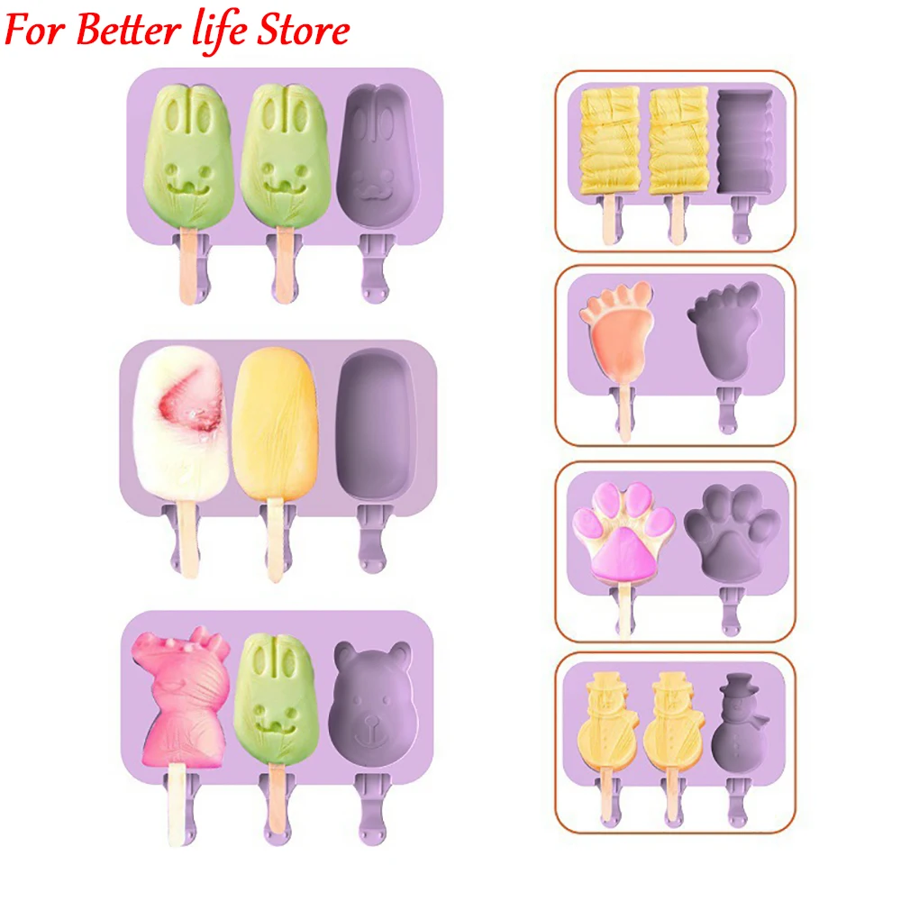Silicone DIY Ice Cream Popsicle Maker with Lid