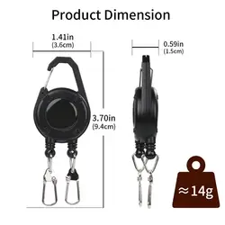 Premium Heavy Duty Retractable Lanyard with Double - Headed Badge Holder and Steel Cord (Black)