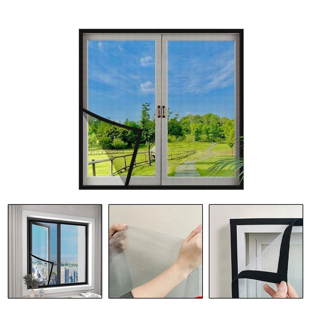 Insect Mosquito Nets For Window Screen Mesh Size Tulle Invisible Black Fiberglass Against -Mosquitoes And Flies