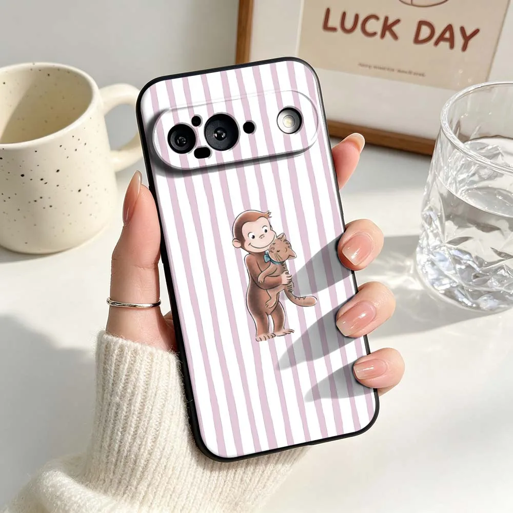 Orange Striped Minimalist Black Soft Silicone Phone Case