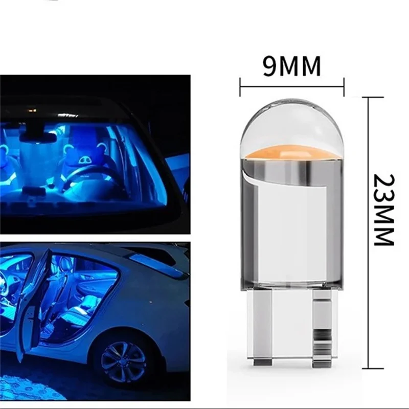 5/10/20/50PCS T10 DC 12V 자동차 LED 빛 Canbus 유리 COB 6000k 독서 돔 램프 마커 웨지 번호판 전구