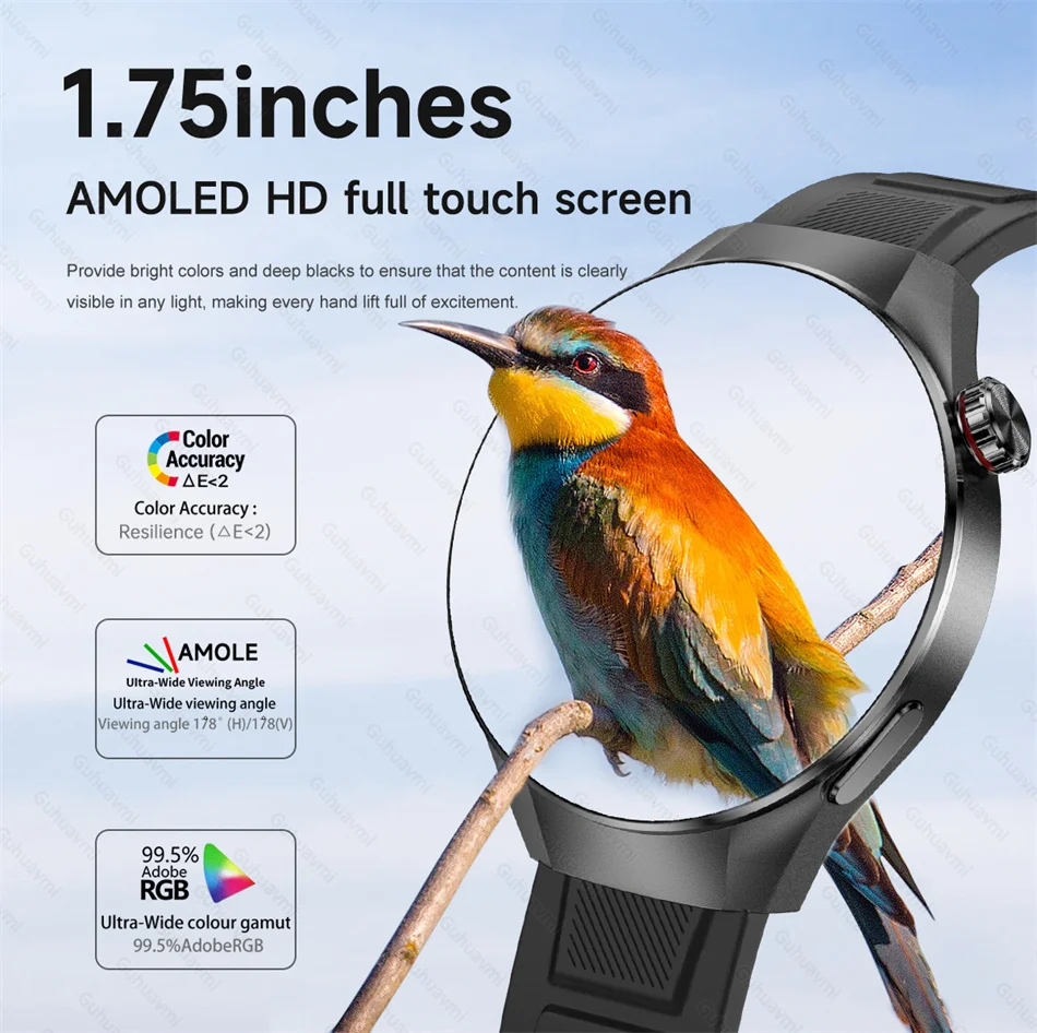 New Bluetooth Call Smart Watch Men For Huawei Xiaomi AMOLED HD Large Screen Heart Rate IP68 Waterproof GPS Sports Smart Watch 3