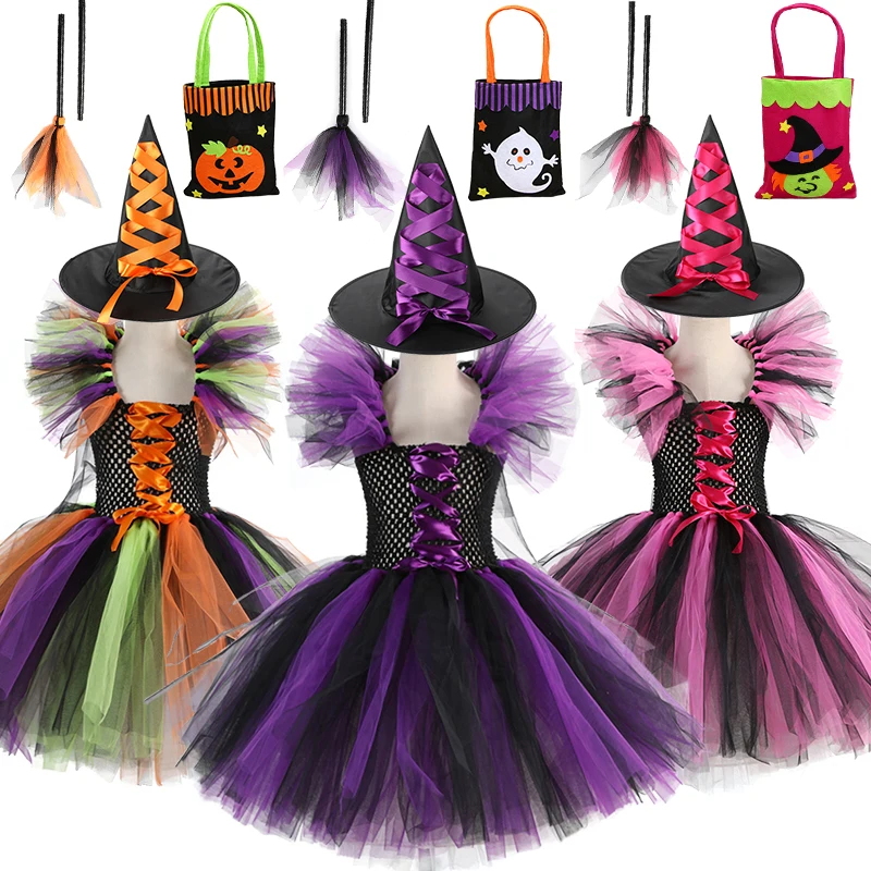 Bruxa de Halloween Cosplay de menina fantasia, Fofo brilhante bruxa vampiro  vestir, vestido elegante, mascarada infantil, performance de palco -  AliExpress