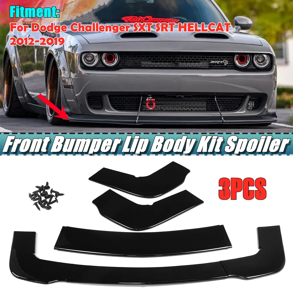 3pcs Car Front Bumper Spoiler Splitter Lip Diffuser Deflector Lips For