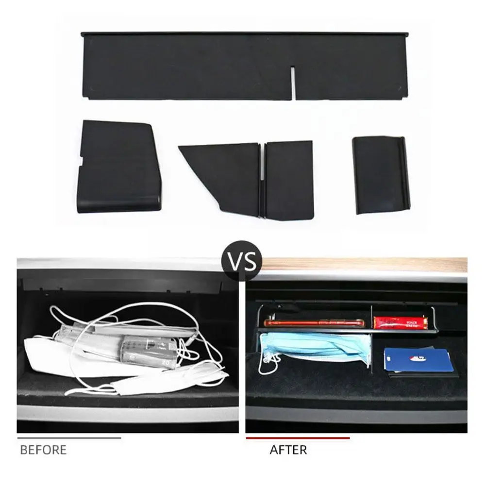  for Tesla Y Glove Box Storage Partition Plate Shelf Layered Container Glovebox Organizer Console Center R5d2