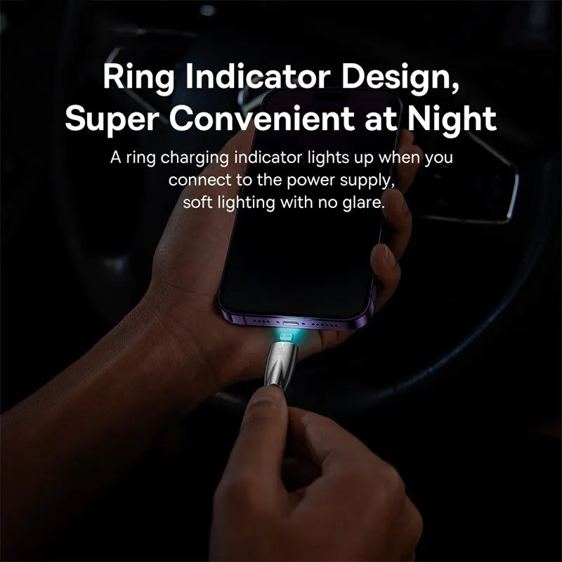Baseus 아이패드용 LED USB C 타입 케이블, 고속 충전 충전기, 라이트닝 와이어 코드, 아이폰 14, 13, 12, 11 프로 맥스, XS, Xr, PD, 20W