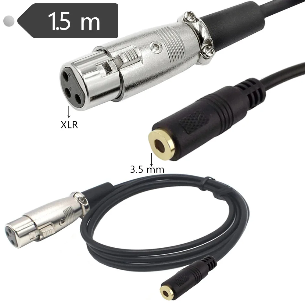 Xlr Femmina A Mini Spina Femmina Da 3.5Mm Mixer Audio Stereo A Cavo Mic Ipod 1.5M