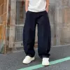 Popular Dark Blue Men's Denim Bloomers Wide Leg Y2k Pants New Spring Street Clothing 1