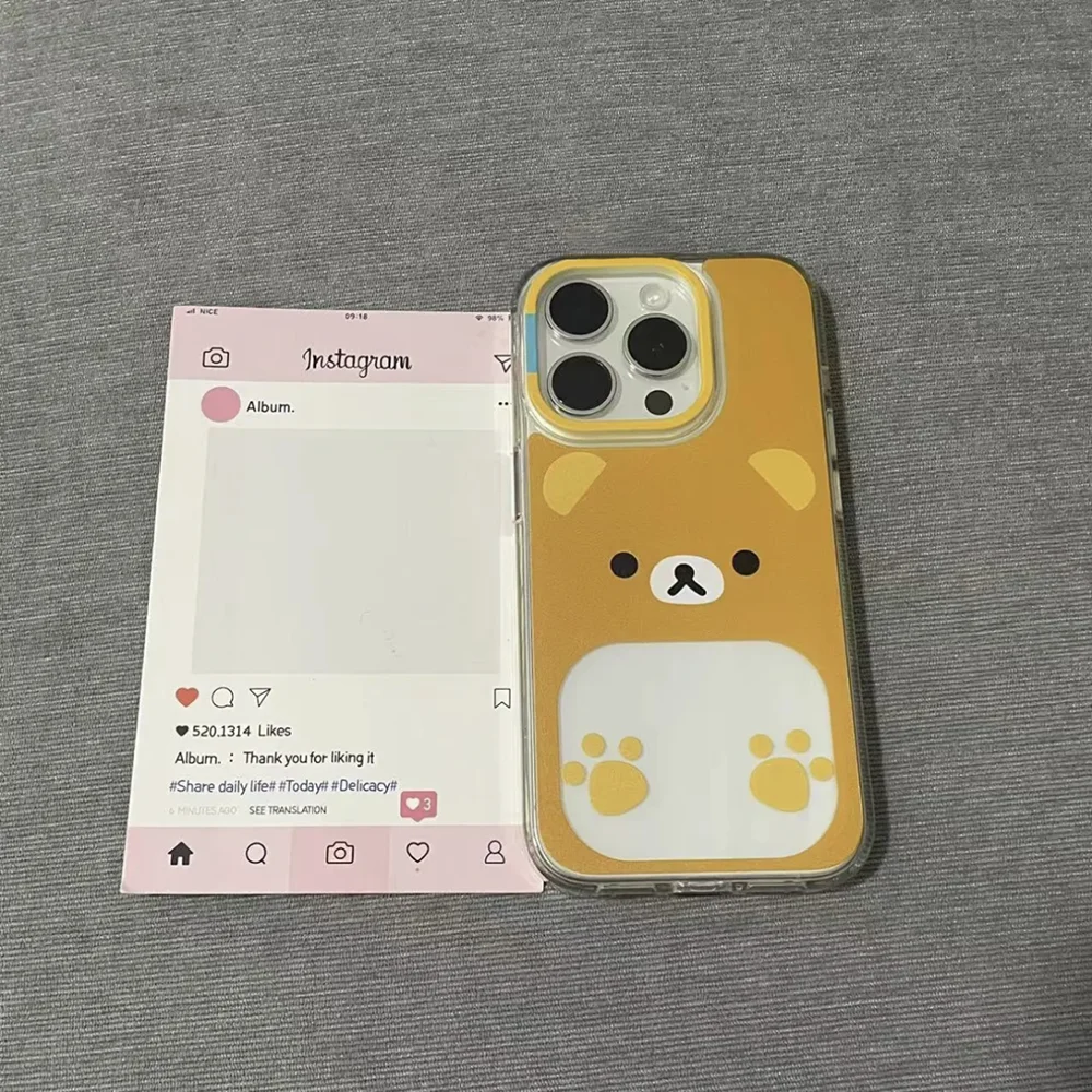 Cute Bear Couple Cartoon Clear Phone Case - Y2K Style