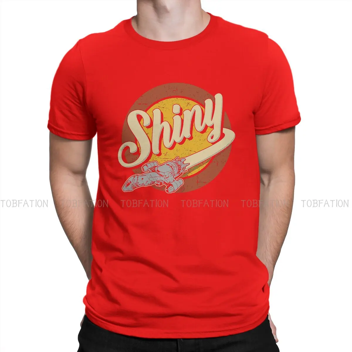 Shiny Firefly Inspired Sci-Fi Loose Cotton Men's T-Shirt