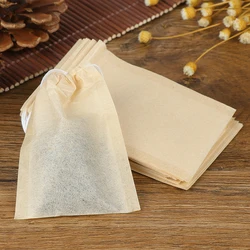 100 - Pack Empty Drawstring Paper Tea Filter Bags for Loose Leaf Tea and Herbs (One Size)