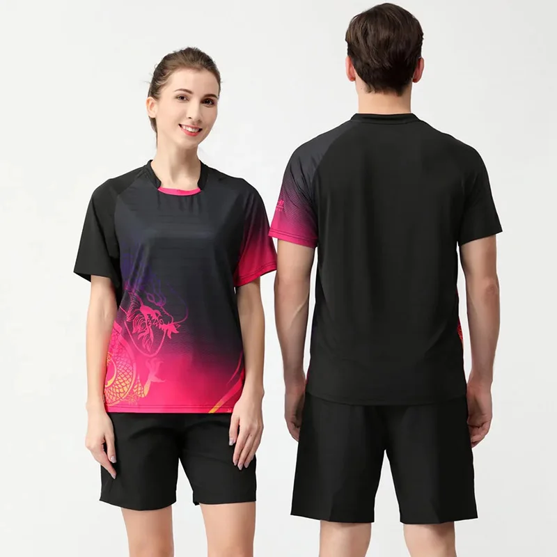 Chinese Dragon Tennis Shirts Men Women Kids Badminton tshirts for Boys table tennis Shirt Girls Ping Pong Jerseys Badminton