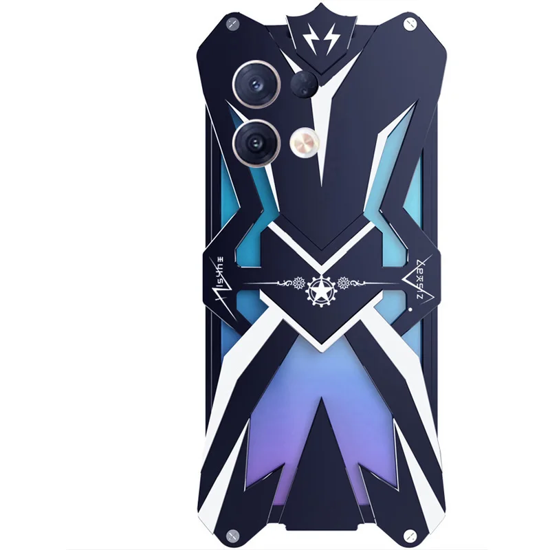 Metal Steel Machinery Series Cases Thor For OPPO Reno 8T 5G Heavy Duty Aluminum For Oppo Reno 8T 5G A1 Pro A1Pro CASE Cover