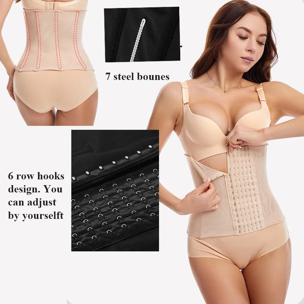 Women Waist Cinchers Corset Belt Firm Waist Support Belt Tummy Trimmer 7 steel boune Shapewear Waist Trainer Reducing Girdles