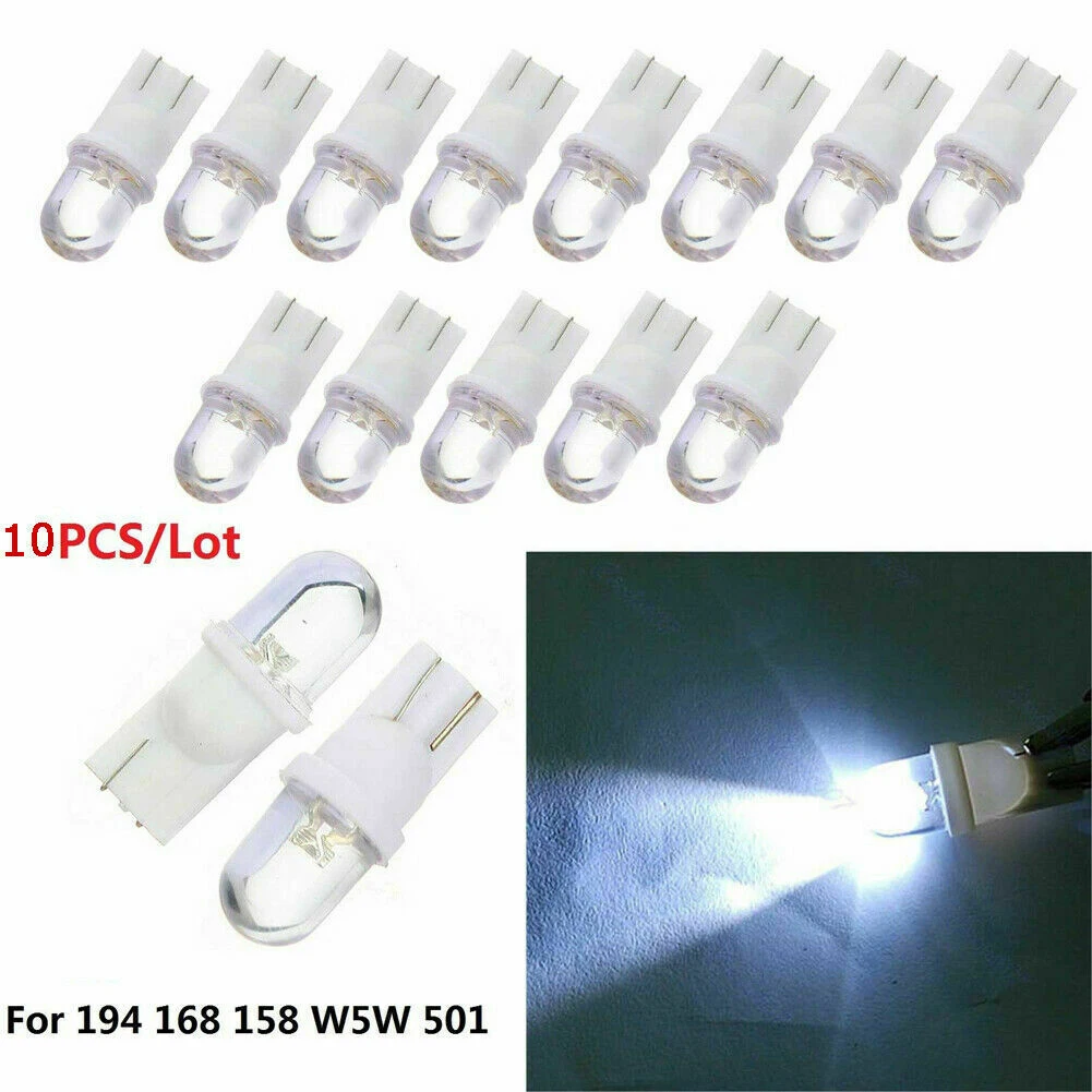 

10×T10 LED Lights Bulbs Car Side Lights Bulbs Number Plate Interior Wedge LED 5W Instrument Lights Bulb Lamp DC12V