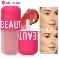 BEAUTY GLAZED – sérum blush 5 couleurs, longue durée, imperméable, teinte naturelle pour les joues, crème mate pour le visage, maquillage, cosmétiques 5