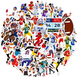 50pcs American Football Rugby Graffiti NFL Stickers Sports for Travel Luggage Refrigerator Phone Laptop Water Cup Car