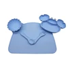 Crab compartment plate children's tableware set with meal bib eating training bowl soft silicone baby autonomous 1