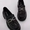 Woman Pumps Loafers Cute Kawaii Platform Shoes For Women Fashion Leather Casual Block Heel Round Toe Chunky Heels Popular Shoe A 4