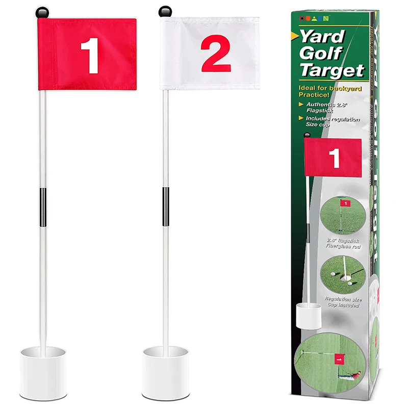 Golf Flagstick Mini, Putting Green Flag for Yard, 2.8 Feet Flagpole 2Section Design, Golf Pin