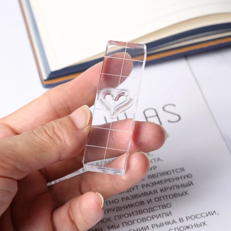 Acrylic Stamp Block 9 size Clear Essential Stamping Tools For Scrapbooking Handle Stamping Photo Album Decor