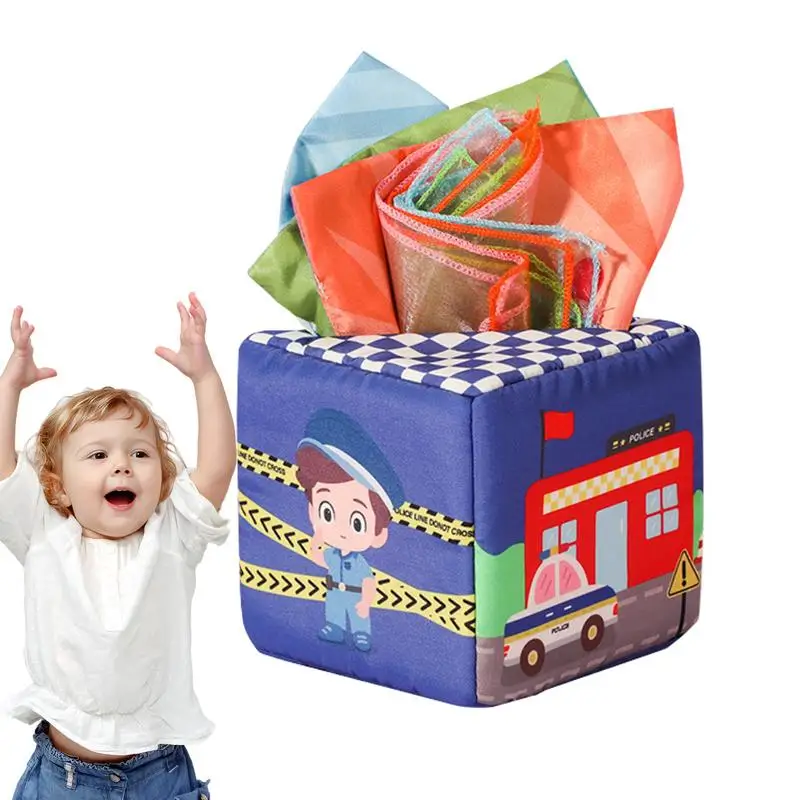 

Коробка из ткани Монтессори, Обучающие игрушки, коробка для тканей для раннего обучения, игрушка для дома, путешествия, кемпинг для мальчиков и девочек, детей