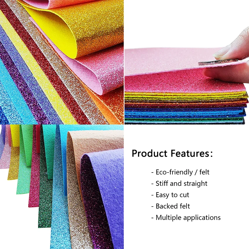 ハンドメイド用。 フエルトの画像用。 グリッターフェルト生地シート 工芸用 20色選択 20x30cm 2枚