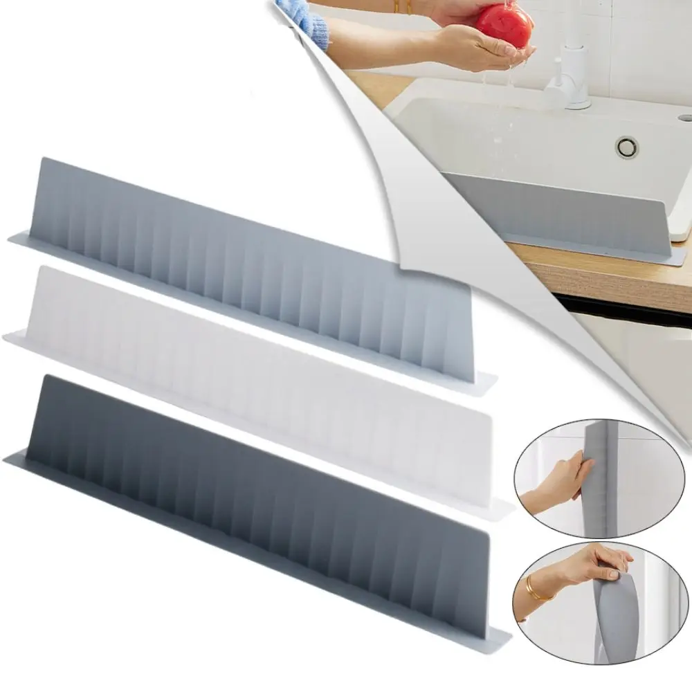 Silicone Kitchen Sink Splash Guard Countertop Reusable Heightenin Bar Water Baffle Plate kitchen splash guard