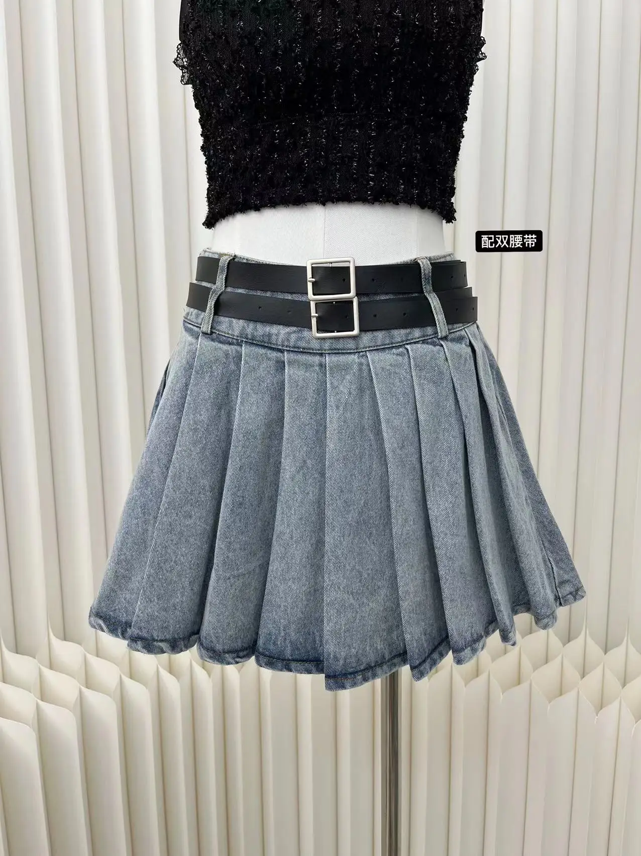 

Denim Mini Skirts Women Pleated Chic Summer Sexy Skirts Vintage Streetwear Hip Hop Y2k Skirt Fashion Slit Designed