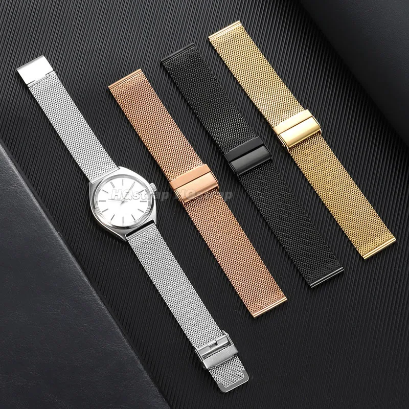 Sleek Milanese Mesh Stainless Steel Quick Release Bracelet Strap