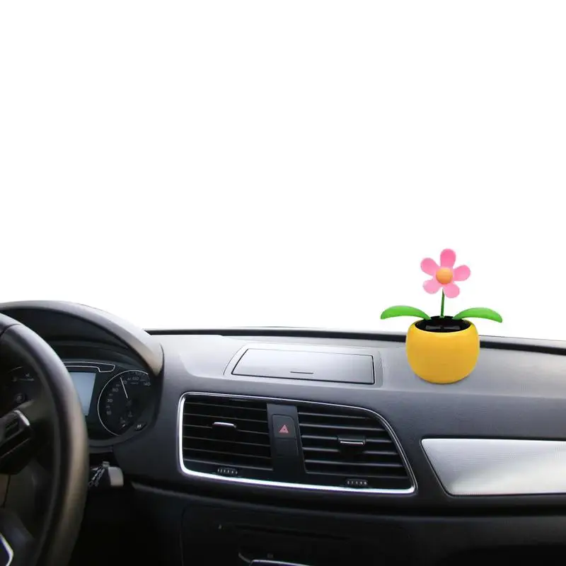 

Happy Dancing Solar Flower Solar Sunflower Ornament Reusable Solar Powered Car Toys Shaking Head Car Ornaments For Bedroom