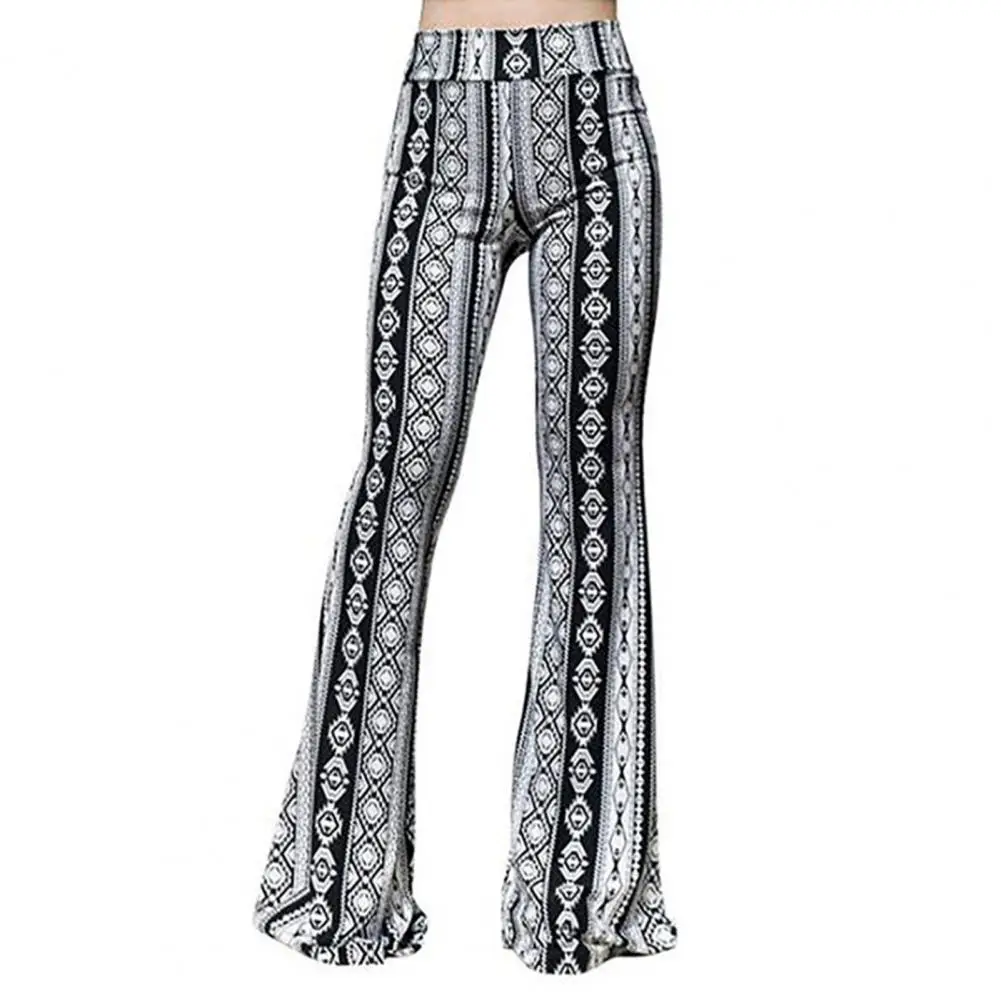 

Брюки женские с леопардовым принтом, мягкие эластичные винтажные длинные штаны-клеш в стиле 70-х, облегающие брюки с завышенной эластичной талией и широким подолом