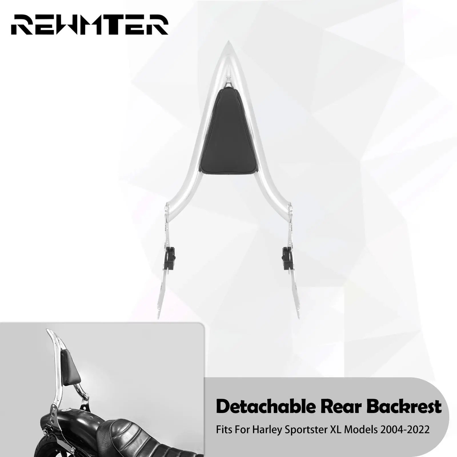 

Motorcycle Detachable Passenger Rear Backrest Sissy Bar Chrome For Harley Sportster XL1200 883 Iron 72 Roadster Super Low 04-22