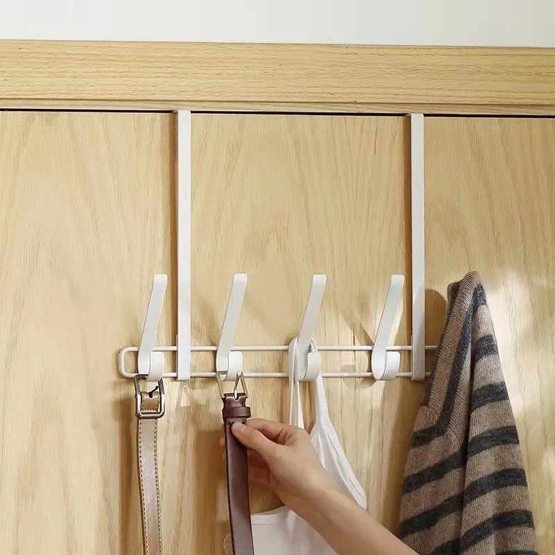 

Iron Art Coat Rack Metal Rust-proof Bathroom Towel Holder Removable Behind Doors Hooks Punch-free Installation Clothes Hanger