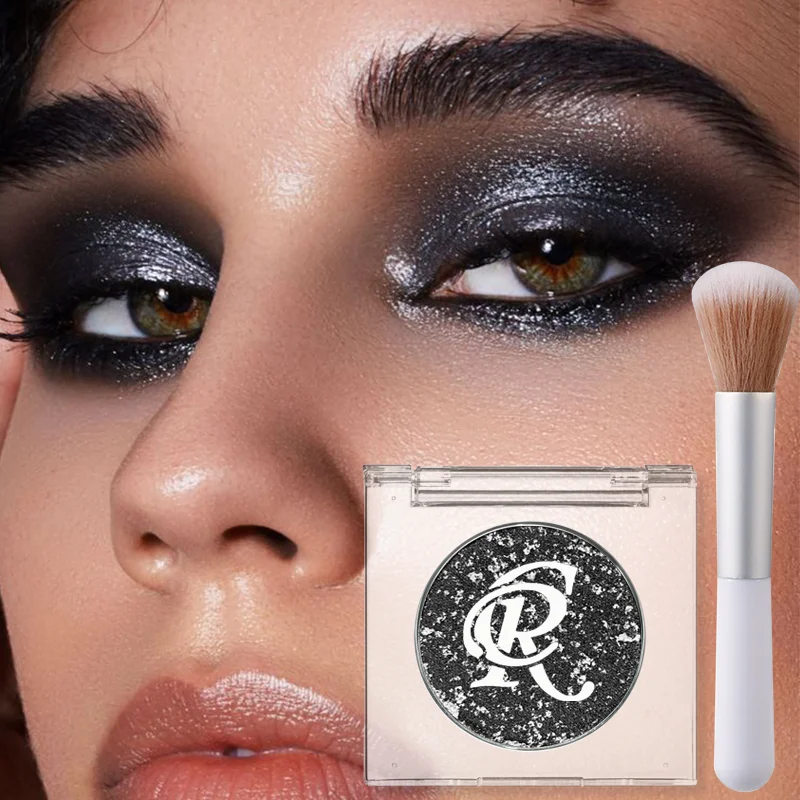 Pearl eye shadow with brush suit waterproof, sweat proof, halo proof, smooth and easy to push away