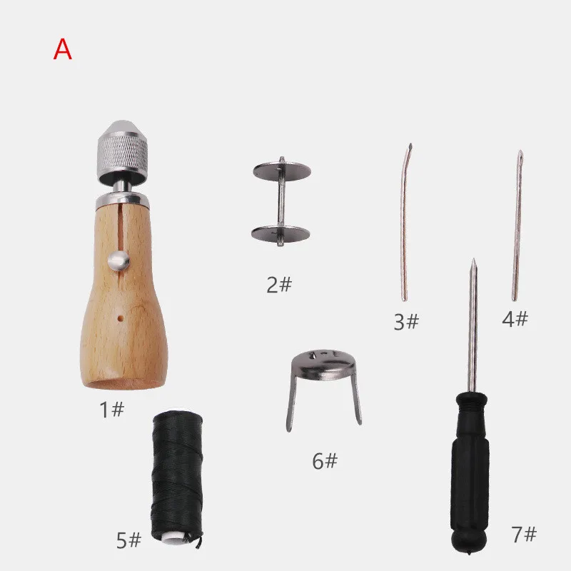Leather Awl Kit Speedy Stitcher Hand Sewing Machine Waxed Thread For Edge Leather Stitching Set Shoe Repair Shoemaker Craft Tool